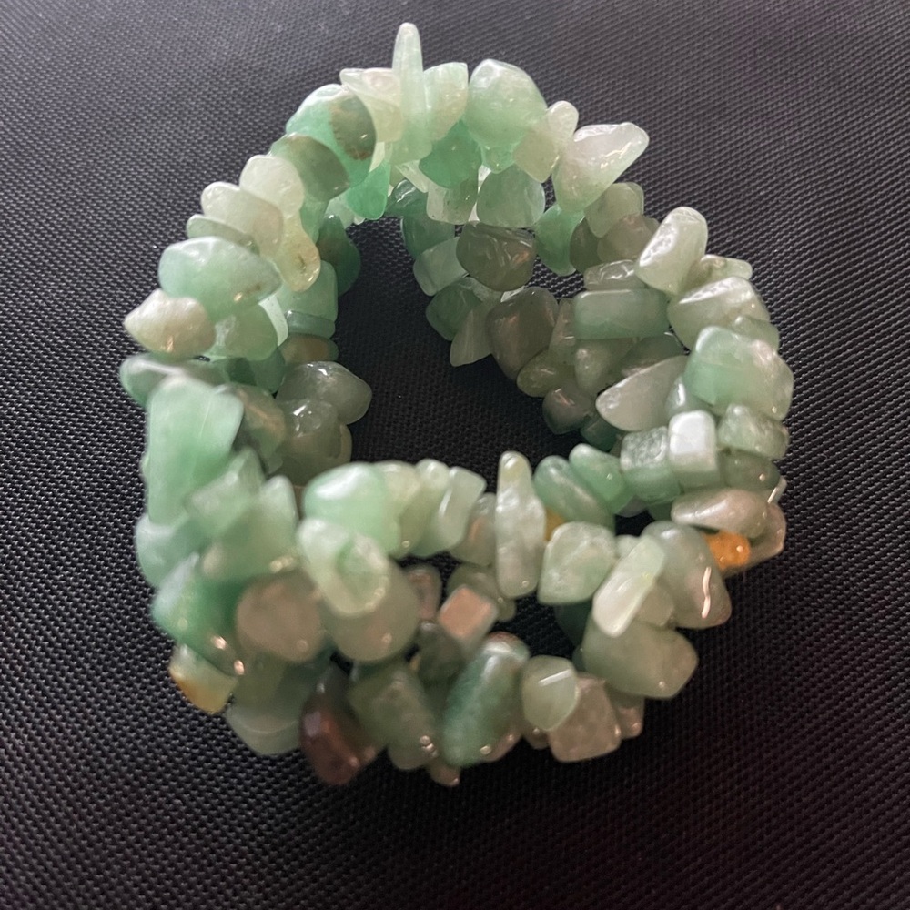 Aventurine Multi-Strand Stretch Pale Green Quartz Bracelet